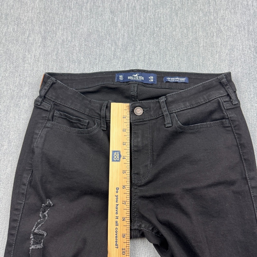 Hollister Jeans Womens 29x28 Black Low Rise Super Skinny Distressed Classic - Picture 8 of 14